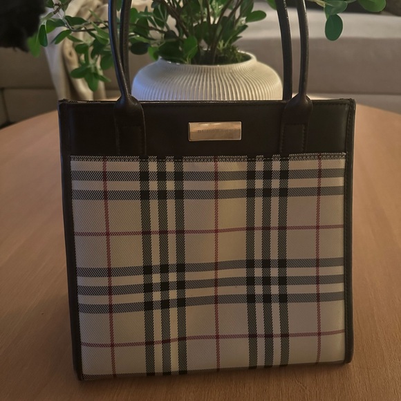 Burberry Black and Cream Check Tote